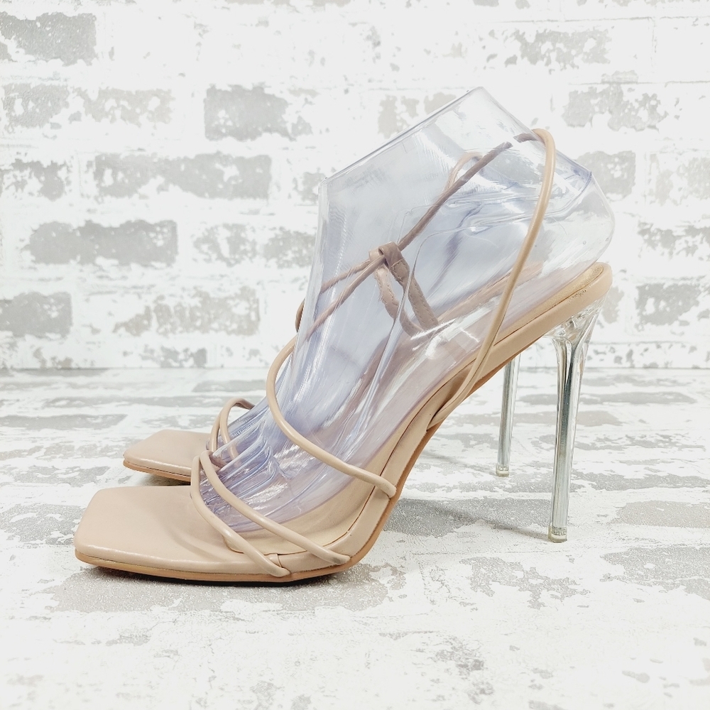 NEW H Halston Womens Wizards Vegan Leather Stiletto Strappy Sandals Shoes X349